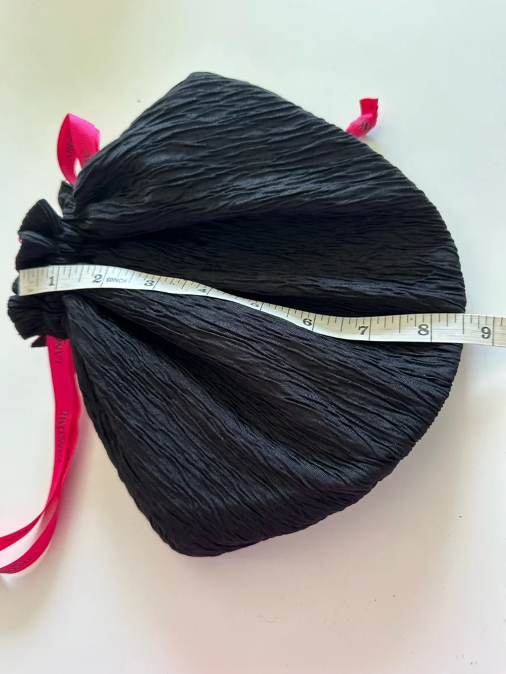 Lancôme Drawstring Pouch Toiletry Bag Black Hot Pink Gift Bag